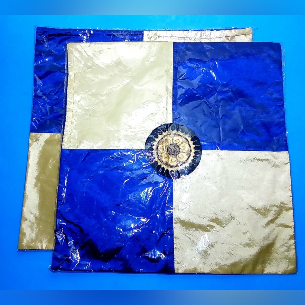 TWO NEW SILK ACETATE PILLOW SHAMS